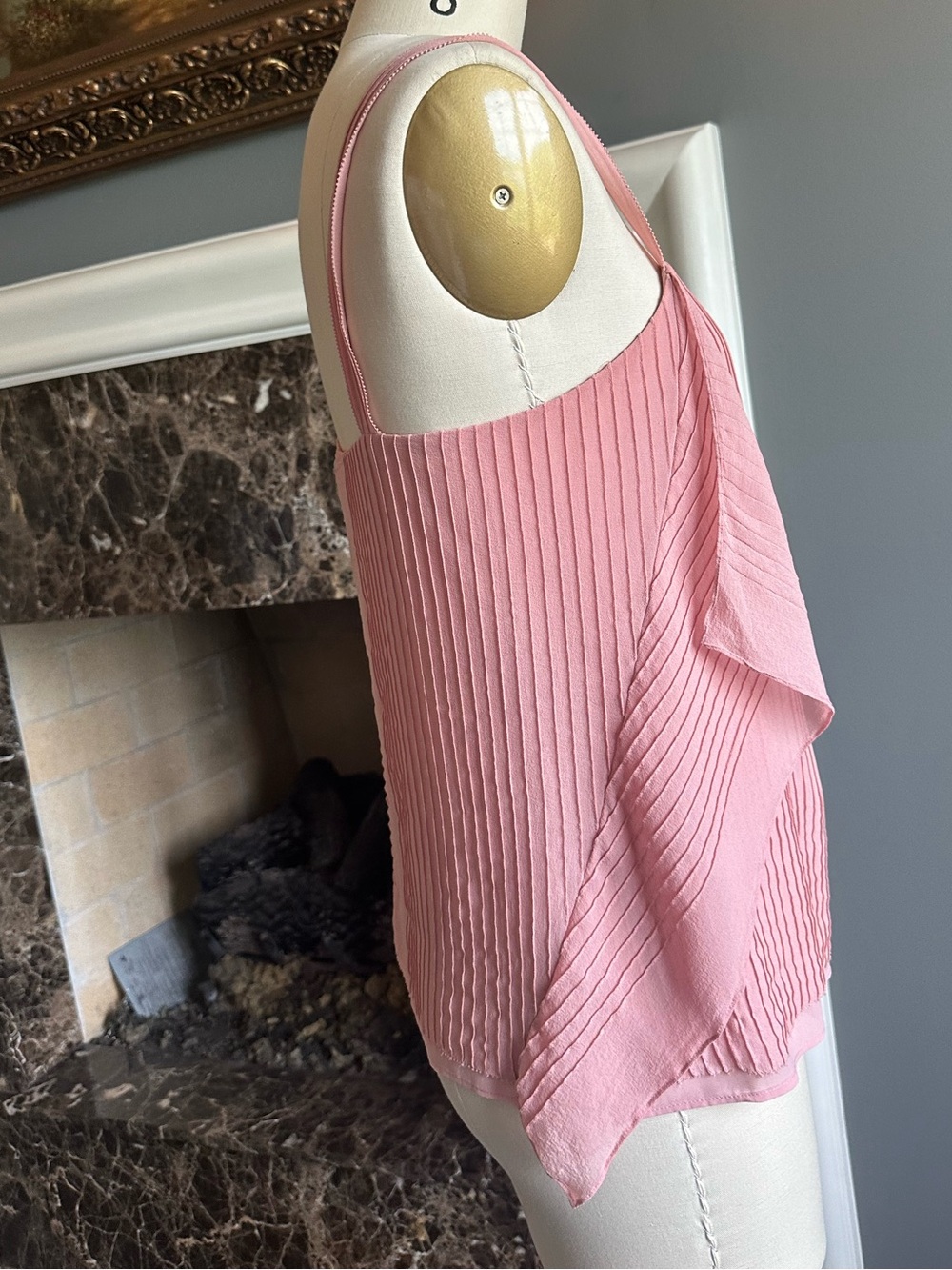 Tory Burch Blush Pink Ribbed Ruffle Camisole - Picture 5 of 13